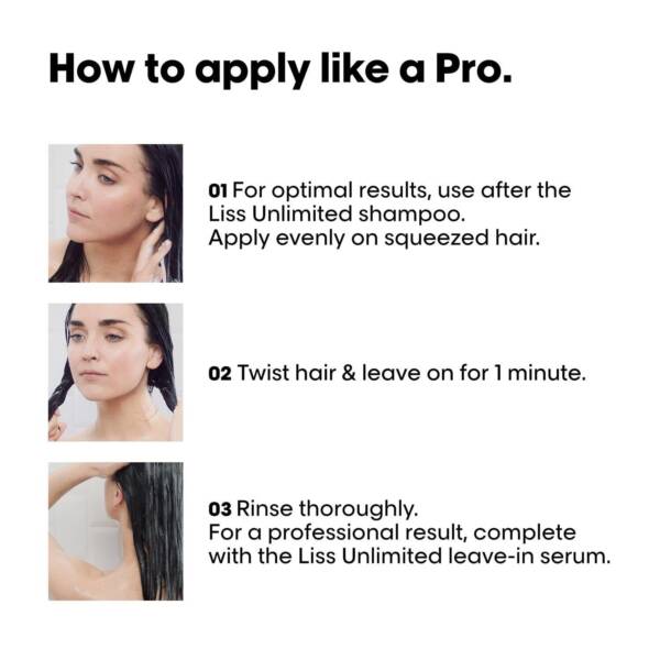 L'Oreal Professionnel Liss Unlimited Shampoo 300ml, Hair Mask 250gm & Hair Serum 125ml, Serie Expert - Image 4